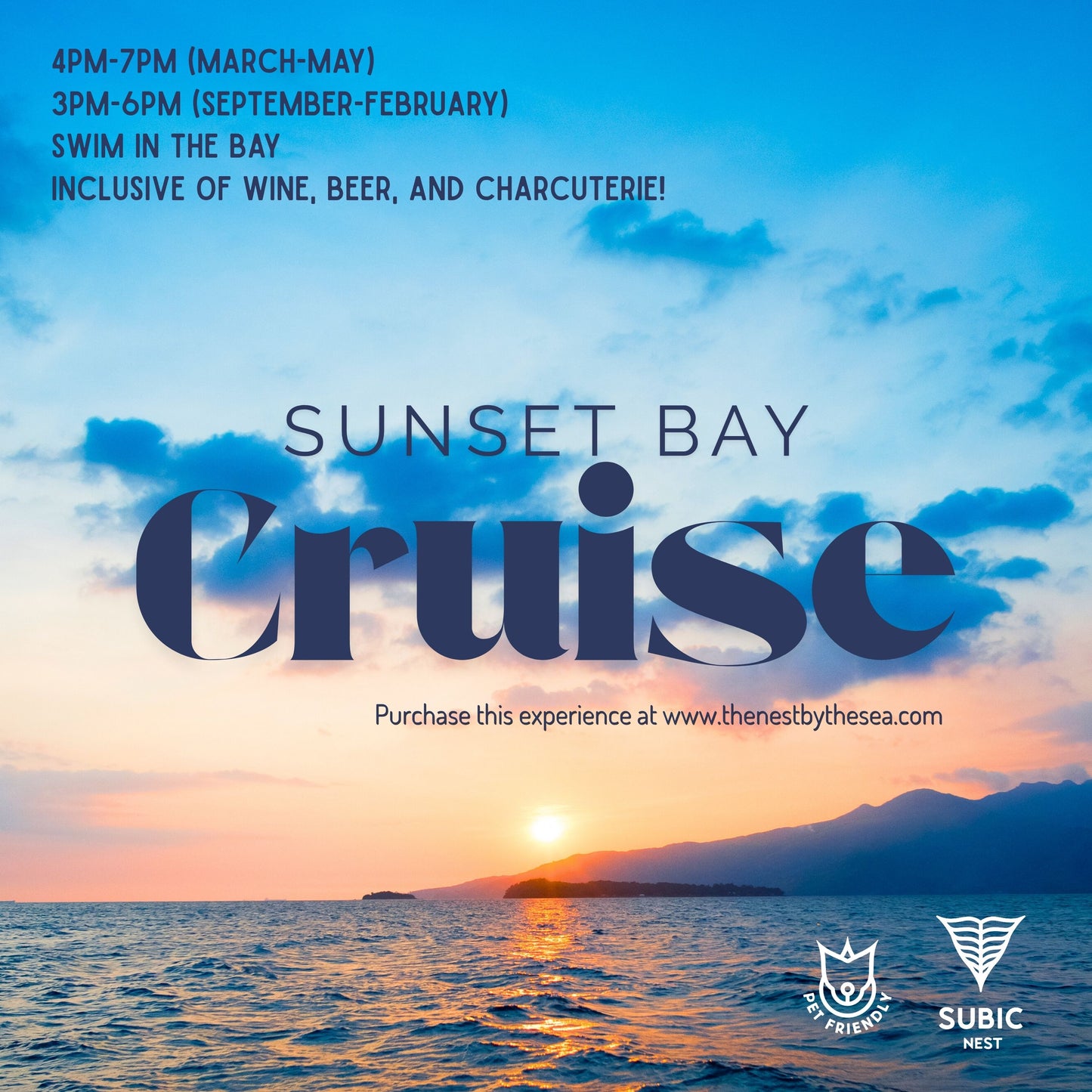 Cover Photo for Subset Bay Cruise fun unique booze boozer couple friends group family experience experiences trip cruising in Subic Bay Freeport Zambales Bataan Luzon Philippines for hen night wedding pre-nup bachelorette bachelor
bridesmaids groomsmen pet friendly party boat by The Nest by the Sea Subic Nest