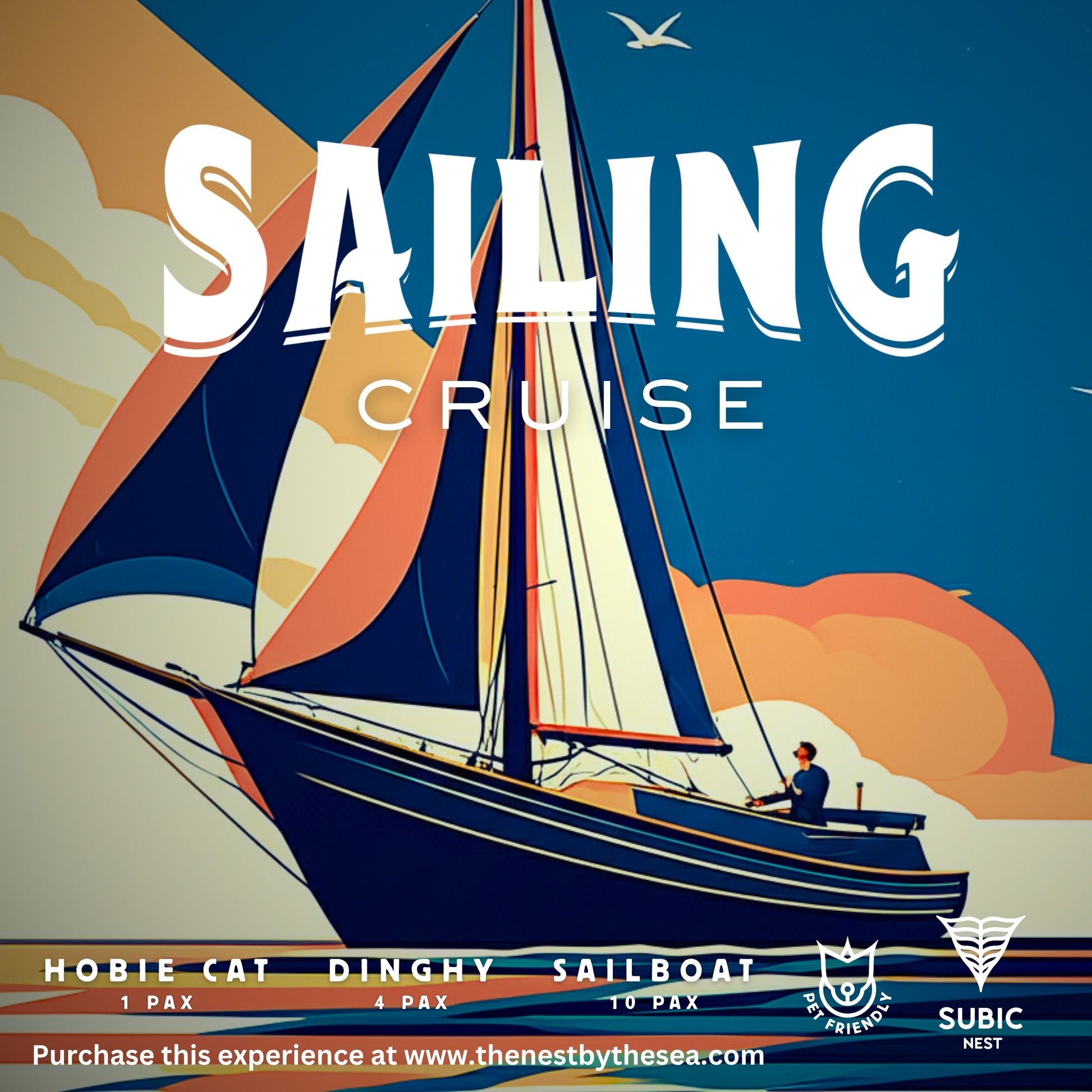 Cover for Sailing Cruise cruising experience experiences sail sailboat boat hobie cat catamaran skipper for friends families couples relatives reunion by The Nest by the Sea Subic Nest